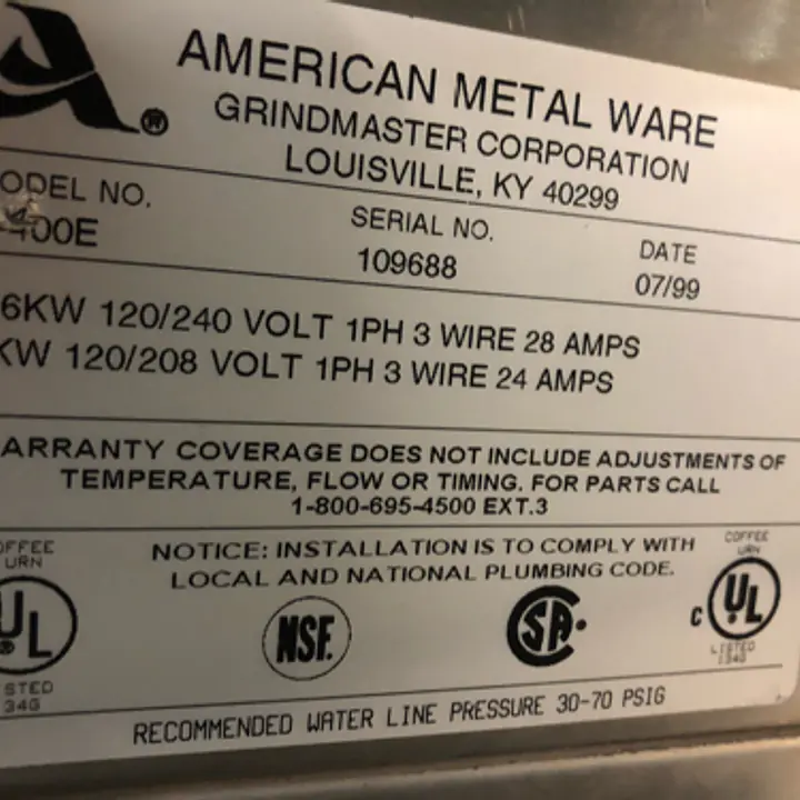 America Metal Ware Commercial Coffee Brewer  - Master